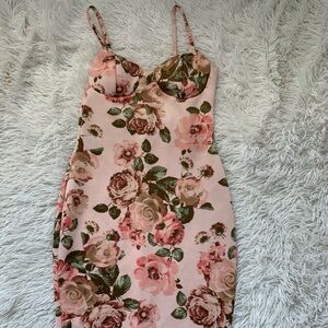 Pink and Brown Sweetheart Bodycon Dress for Prom